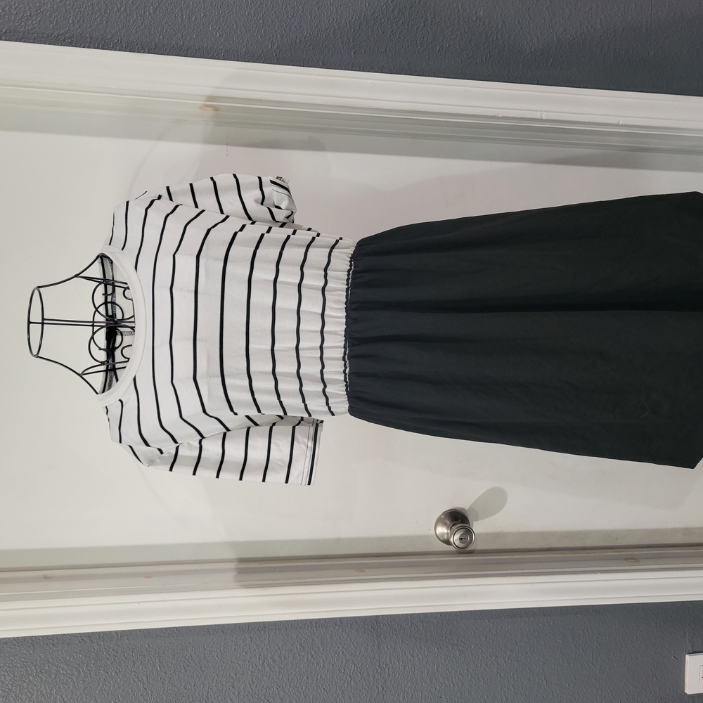 SHEIN Black and White Striped Dress